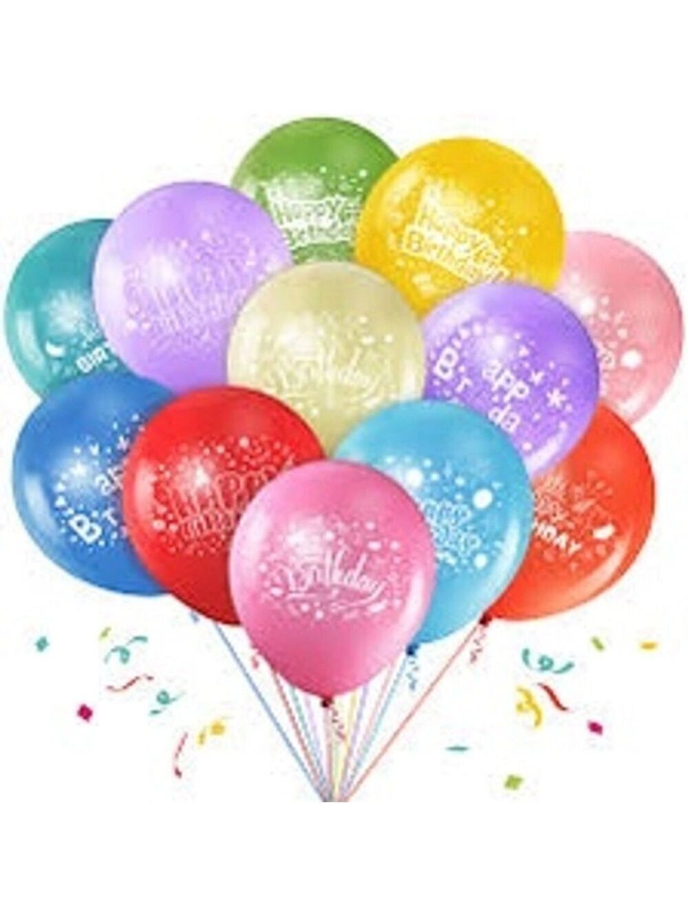 Funsational 10 Sets of 20 “Happy Birthday” Party Balloons 12” Multicolor